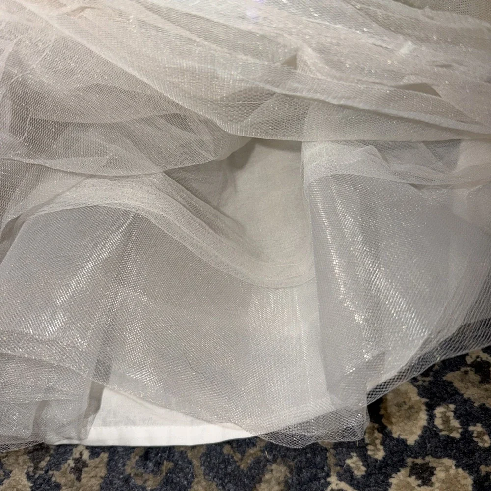 Pottery Barn Kids Monique Lhuillier 5 Layers Tulle Ivory Sequins Twin Bedskirt
